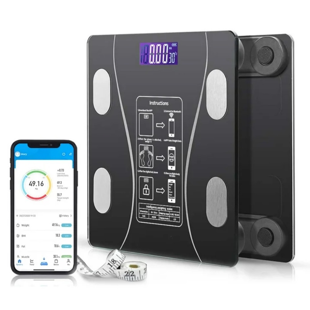 Bluetooth Body Fat Scale,Smart Wireless Digital Weight Scale Body Comp.